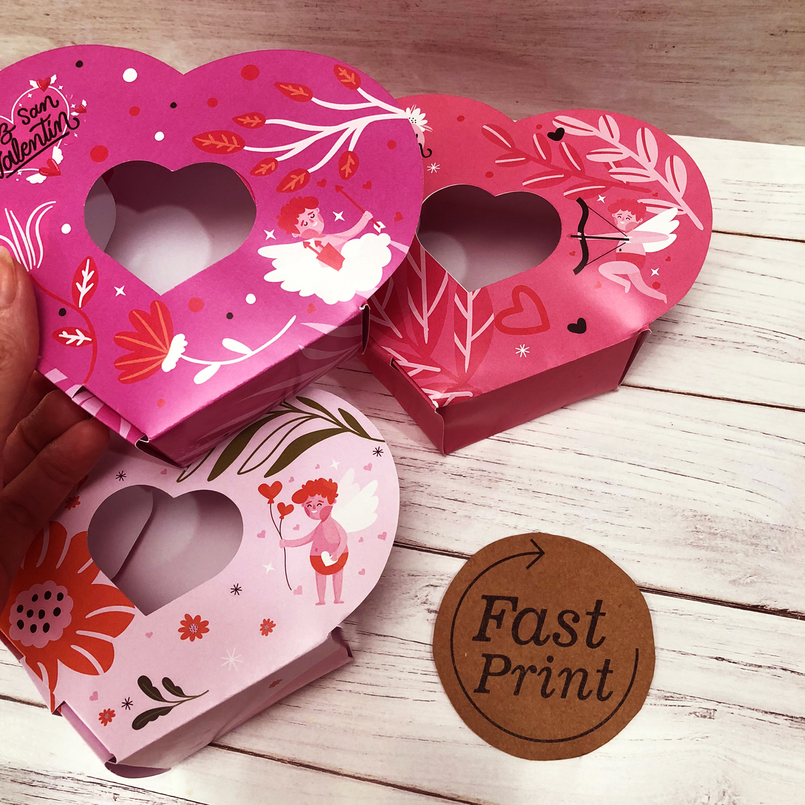 Caja Corazón Imprimible Gratuito san Valentín