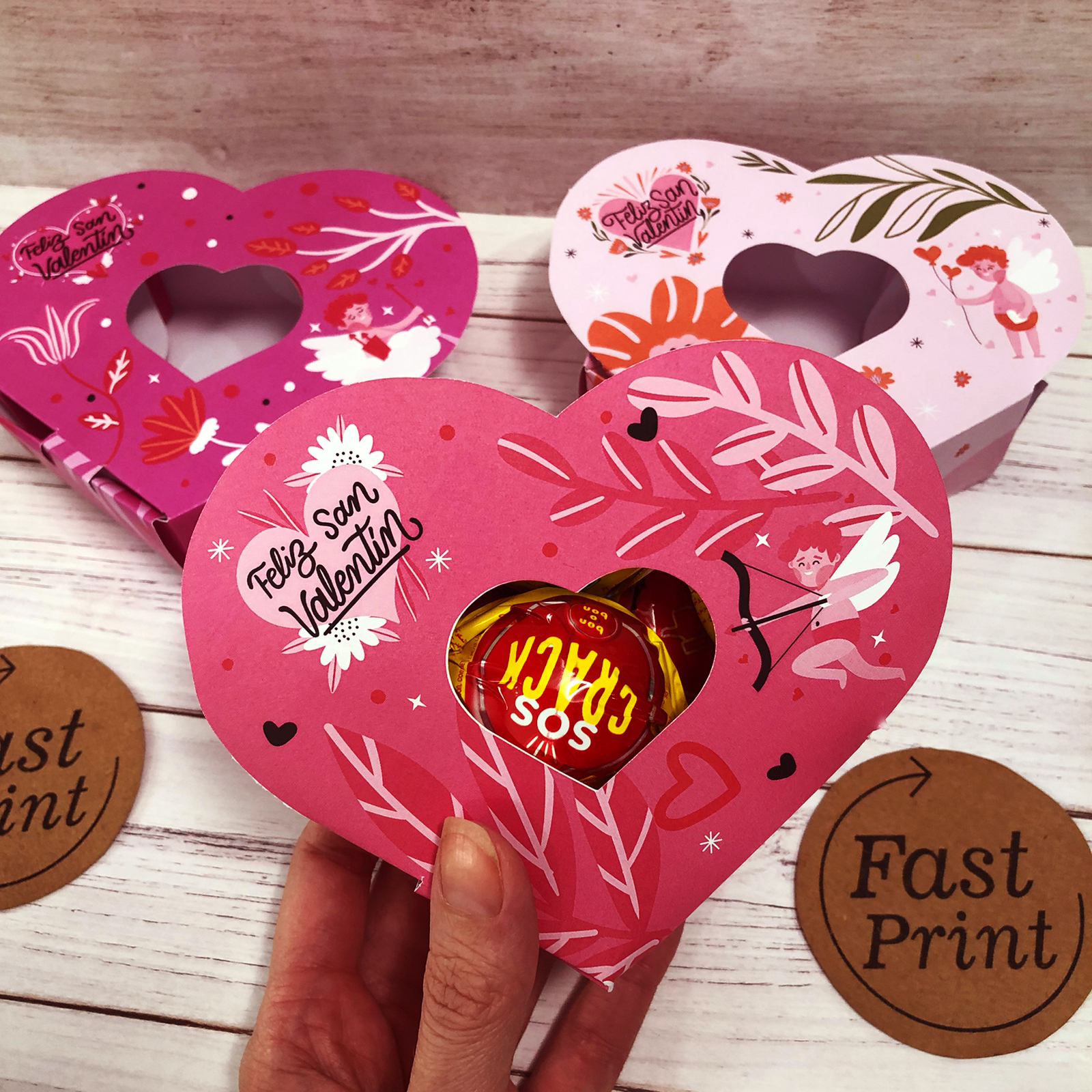 Caja Corazón Imprimible Gratuito san Valentín